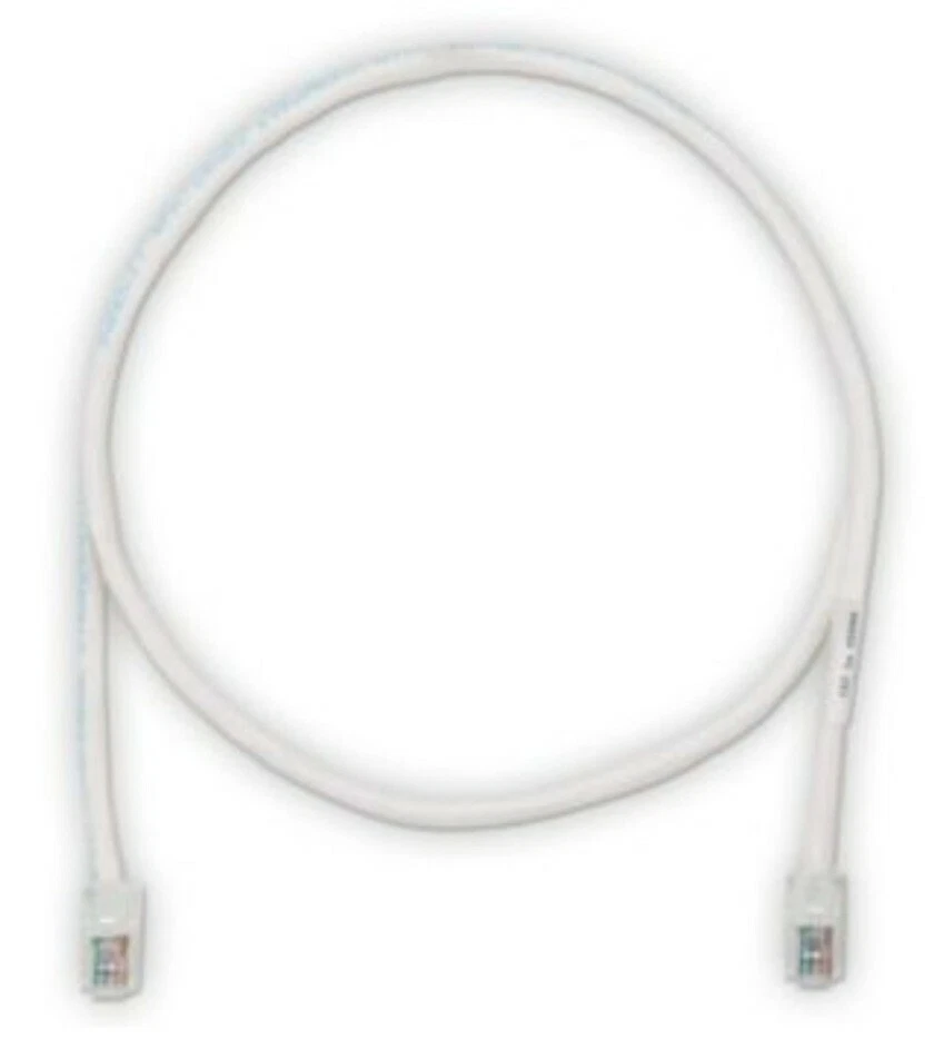 (7) PANDUIT UTPCH10Y 10FT PATCH CORD  RJ45, CAT5e, 24AWG, OFF WHITE - Image 1 of 2