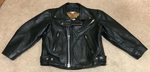 Harley Davidson Leather Jacket Boys Kids Size 6 Thermal Vintage Made in USA S - Picture 1 of 11