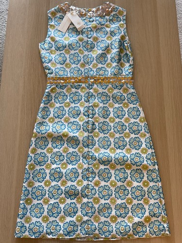 Autentico Abito Tory Burch Annette Edizione Limitata David Hicks Floreale Nuovo