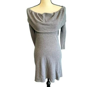 Peppe Peluso Gray Off Shoulder Sweater Dress Women's Medium - Picture 1 of 10