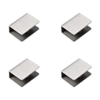 4Pcs Glass Shelf Brackets Stainless Steel Clip Holder Adjustable Glass Clamp ... - Image 1 of 3