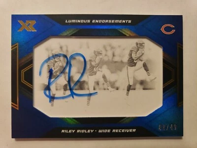 2019 XR RILEY RIDLEY Blue Luminous Endorsements Rookie Auto 8/49 Bears - Image 1 of 2