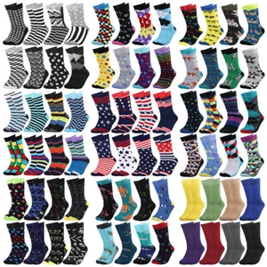 Falari 8 Pares Hombres Coloridos Divertidos Novedad Locos Peines de Vestir Informales - Imagen 1 de 21