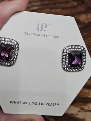 Bomb Party Earrings February 2025 A Surprising Stud Amethyst On Hematite ER55474 - Image 1 of 4