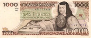 México 1000 Pesos 1978-1985 P-70a-c, P-76, P-80a-b, P-81 o P-85 \P36P - Imagen 1 de 2