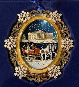 2004 White House Historical Assoc jährlicher Weihnachtsschmuck mit Box Hayes Schlitten - Bild 1 von 4