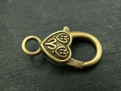 27x14mm Karabiner Verschluss Kettenverschluss Herz bronze 1-40 Stück SB 126 - Bild 1 von 3