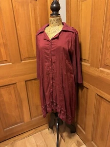 Neu mit Etikett April Cornell Bauernkleid Cottagecore Spitze taubenrot Größe Small  - Bild 1 von 15