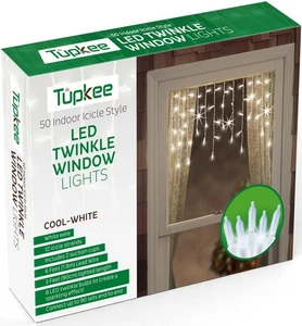 Tupkee Christmas LED Twinkle Window Icicle Lights - 3 Feet (0.91 m) - 8 of 50... - Picture 1 of 3