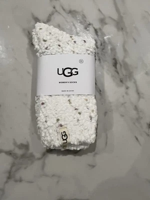 UGG AUSTRALIA UGG Socks Women’s Uk 3.5 -8.5 Slouchy Crew White Speckled Cotton Blend