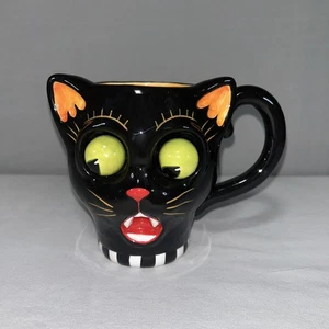 DEPT 56 Halloween Google Eye Black Cat Tasse - Bild 1 von 6