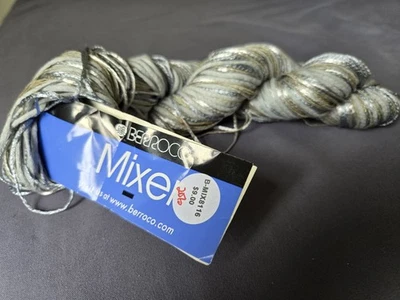 Mezclador Berroco Brillante Gris Plata Cinta Hilo Color 8116 Mezcla Algodón Foto 1 de 2
