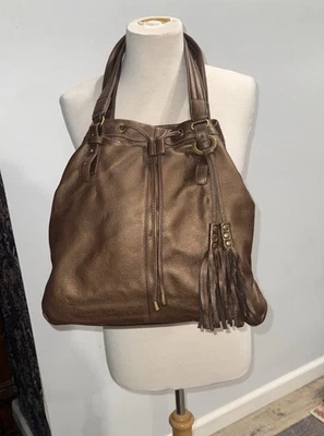 Kenneth Cole Reaction Women's Brown Leather Bucket Shoulder Bag Purse EUC - Image 1 of 4