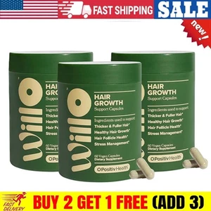 Willo Supporto Crescita Capelli 60 Capelli più Spessi per Donna - Biotina Saw Palmetto - Foto 1 di 11
