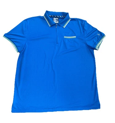 Polo de golf Tailorbyrd talla XL cierre de cremallera azul verde blanco manga corta  Foto 1 de 4