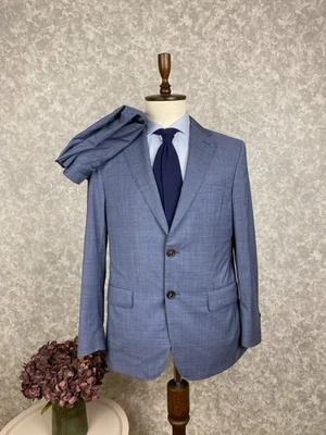 Pal Zileri Light Blue Micro Houndstooth Wool 2 Piece Formal Suit 40 EU 50 35x31 - Image 1 of 4