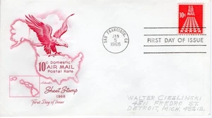10 CENT DOMESTIC AIR MAIL POSTAL RATE - 1968 - DC2211 - Picture 1 of 1