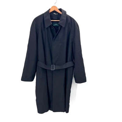 Abrigo largo negro vintage Lauren Ralph Lauren gabardina para hombre 40S Foto 1 de 4