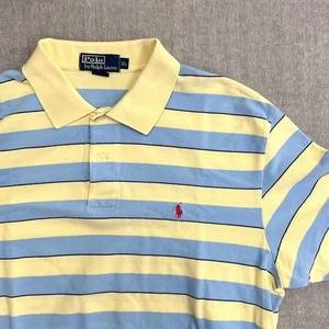 Polo Ralph Lauren Men's Size XL Blue Yellow Stripes Shirt Red Pony - Picture 1 of 8
