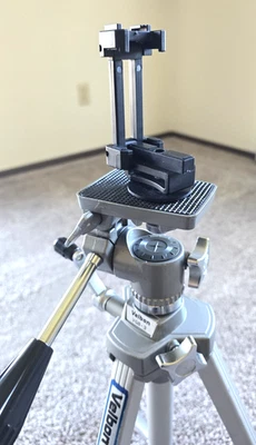 Trípode de aluminio Velbon VGB-3 con cabezal inclinable, soporte para teléfono inteligente, bolsa de transporte Foto 1 de 4