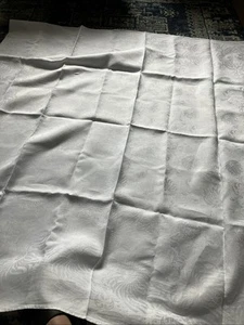 Vintage Damask White Tablecloth 62cm X 60cm - Picture 1 of 6
