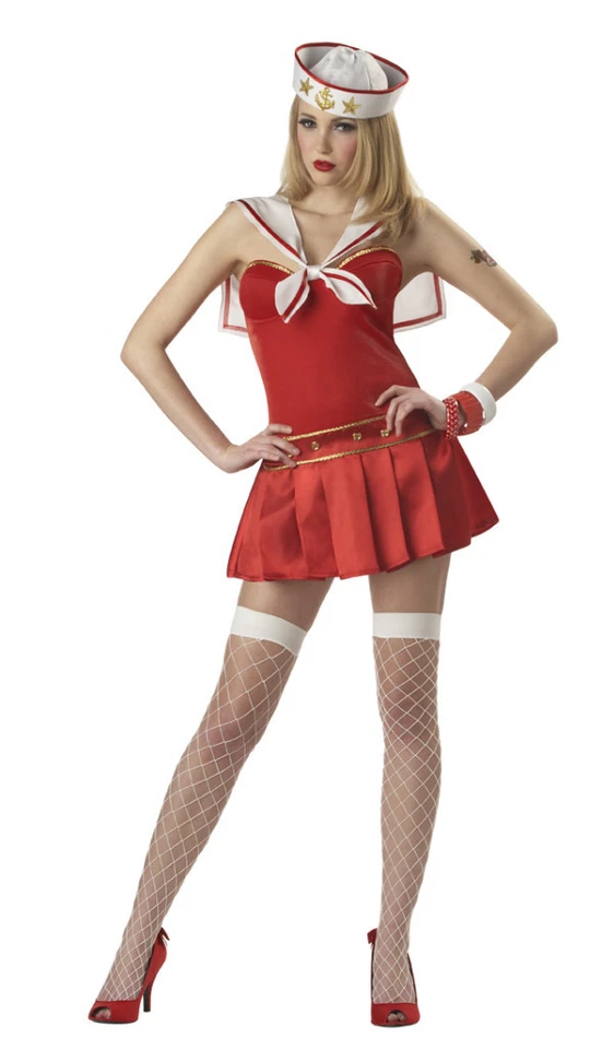 Sexy Disfraz Retro Azul Marino Estrella Náutica Marinera Niña Adulto Foto 1 de 1