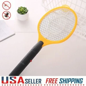 Handheld Mosquito Fly Swatter Bug Zapper Insect Pest Killer Tennis Racket Yellow - Picture 1 of 6