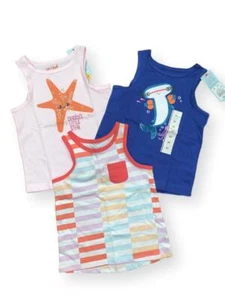 Cat & Jack Girls' Summer Tank Tops - Sea Life Set of 3 (2T) - Picture 1 of 7