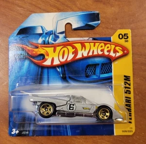 HOT WHEELS FERRARI 512M SILVER WITH GOLD WHEELS 2006 SHORT CARD # 05/38 - Picture 1 of 1