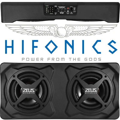 Hifonics 600 Watt Aktivsubwoofer ZRX220A Flach Auto Verstärker downfire Fußraum - Bild 1 von 4
