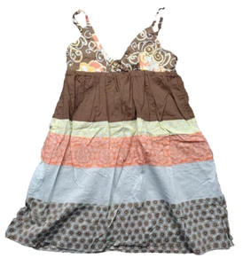 Vestido halter vintage Ocean Pacific OP con tiras sin mangas en marrón 11/13 grande - Imagen 1 de 11