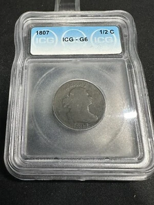 1807 ICG 1/2c G6 DRAPED BUST - Image 1 of 2