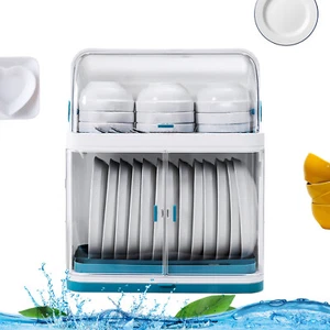 Organizador Portavasos de Almacenamiento Cocina 2 Niveles Estante de Secado de Platos con Tapa Juego de Cubierta - Imagen 1 de 12