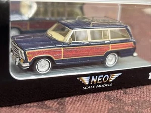 Neo Scale Models Jeep Grand Wagoneer 1986 azul metálico con decoración de madera 1:87 embalaje original 12 - Imagen 1 de 13