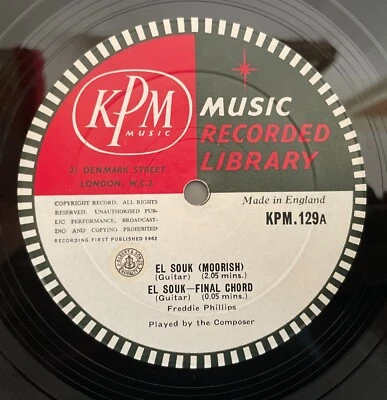 10” LIBRARY 78: FREDDIE PHILIPS - El Souk / Variations. KPM 129 - Image 1 of 2