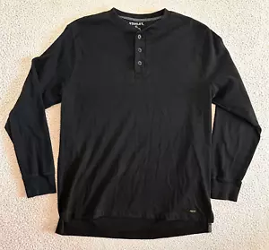 Stanley Button Shirt Mens XL Henley Black Long Sleeve Heavy Duty Workwear Cotton - Picture 1 of 13