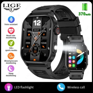 Smart Watch for Men 3ATM Waterproof Bluetooth Call Health Monitor with Flashligh - Picture 1 of 16