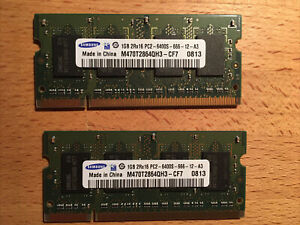 2gb 2x1gb Samsung 2Rx16 PC2-5400S-666-12-A3 M470T286QH3-CF7 0813 for Mac