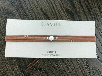 Nuevo Auténtico Chan Luu Blanco Perla Sillín Cuero Corbata Collar Gargantilla  Foto 1 de 4