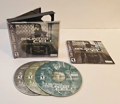 Tom Clancy's Splinter Cell PC CD-Rom 2003 Windows Shooter Game 3-Disc Set - Image 1 of 2