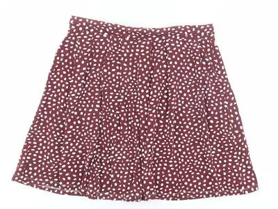ASOS Womens Red Viscose Blend Skater Skirt Size 14 - Image 1 of 4