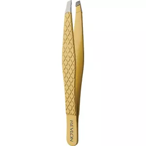 Revlon Gold Series Slant Tip Tweezer Coated with Diamond Particles, Durable - Picture 1 of 4