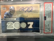 Calvin Johnson Auto RC 2007 U.D. Premier Signed Jersey Card PSA Auto 10 NM-MT 8