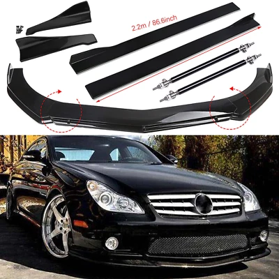 For Mercedes Benz Front Bumper Lip Spoiler Splitter Body Kit/Side Skirt U+ - Image 1 of 4