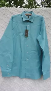 BCBG New Dress Shirt Men's XL Aqua Blue Cotton New W Tags Style - Picture 1 of 6