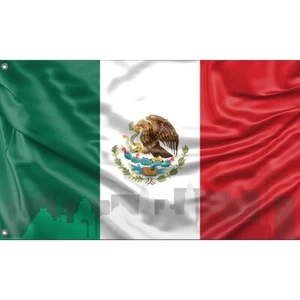 Flag of Mexico Skyline, Unique Design, 3x5 Ft / 90x150 cm, Made in EU - Picture 1 of 5