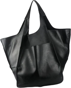Oversized Leather Tote Bag Huge Capacity Work Hobo Pu Leather Bucket Purse and H - Picture 1 of 6