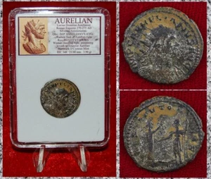 Ancient Roman Empire Coin AURELIAN Woman Presenting Wreath Silvered Antoninianus - Picture 1 of 4