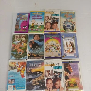 Kids Movie VHS LOT Family Disney Series Cartoon Barney Free Willy Babe  (12) - Picture 1 of 7