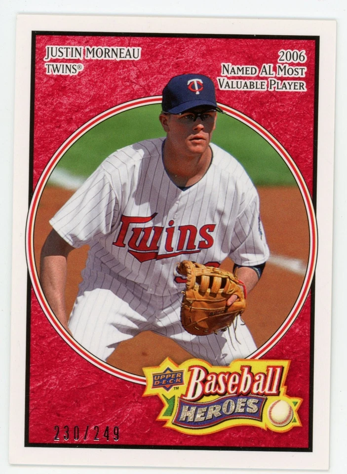 2008 Upper Deck Baseball Heroes Justin Morneau Red #100 #230/249 Twins - Image 1 of 1